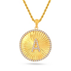 22K Gold Luminous Initial "A" Pendant