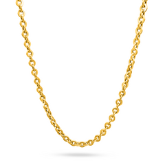 18K Gold Rolo Link Chain - 21.5"