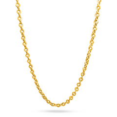 18K Gold Rolo Link Chain - 21.5"