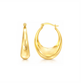 14K Gold Sleek Curve Hoops