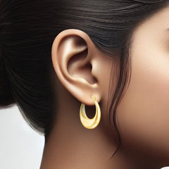 14K Gold Sleek Curve Hoops