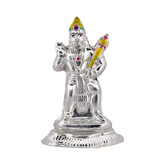 Silver Lord Hanuman Idol with Mace