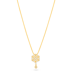 22K Gold Geometric Hexagon Necklace