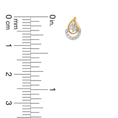18K Gold Teardrop Halo Diamond Nose Pin