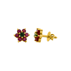 22K Gold Rose Earrings