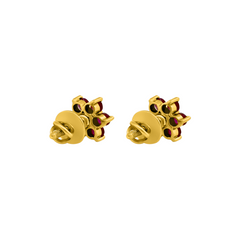 22K Gold Rose Earrings