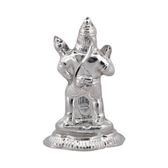 Silver Lord Hanuman Idol with Mace