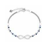 Silver Evil Eye Infinity Bracelet