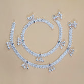 Silver Triple Ghungroo Anklets