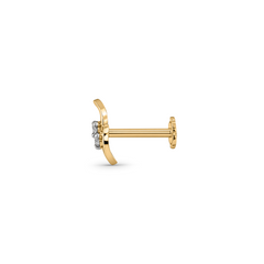 18K Gold Pear Drop Diamond Nose Pin