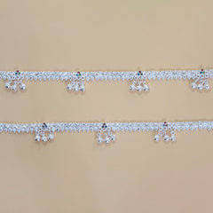 Silver Triple Ghungroo Anklets