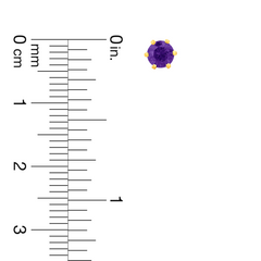 22K Gold Elegant Amethyst Stud Earrings