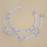 Silver Quintuple Ghungroo Anklets