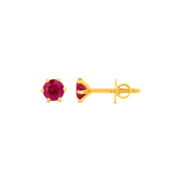 22K Gold Elegant Red Stud Earrings