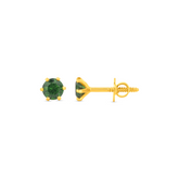 22K Gold Classic Green Stud Earrings