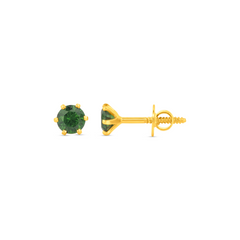 22K Gold Classic Green Stud Earrings