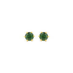 22K Gold Classic Green Stud Earrings