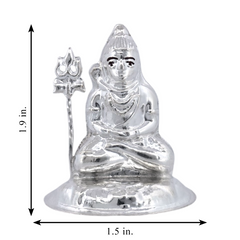Silver Shiva with Trishul Idol