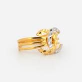 22K Gold CC Tri-Layer Ring