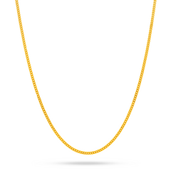 22K Gold Curb Lite Chain - 16"