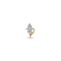 18K Gold Diamond Floral Branch Nose Pin