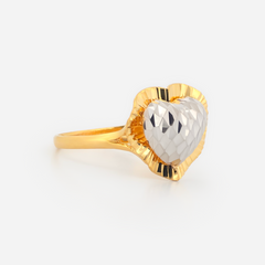 22K Gold Radiant Heart Ring