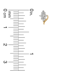 18K Gold Diamond Floral Branch Nose Pin