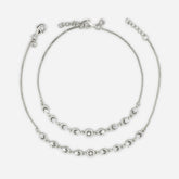 925 Silver Crystal Link Anklets