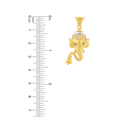 22K Gold Divine Lord Ganesha Pendant with Bell
