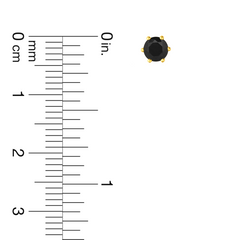 22K Gold Black Stud Earrings