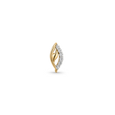 18K Gold Leaf Curve Diamond Nose Pin