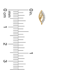18K Gold Leaf Curve Diamond Nose Pin