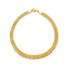 18K Gold Basketweave Bracelet