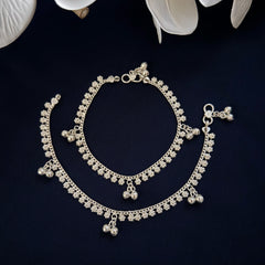 Silver Floral Anklets