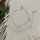 Silver Leaf Charm Anklets