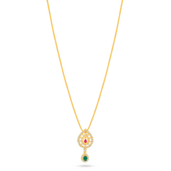 22K Gold Regal Tear-Drop Necklace