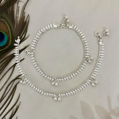 Silver Leaf Charm Anklets