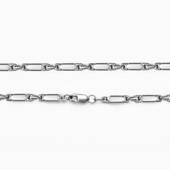 925 Silver Elongated Bar Link Chain - 22"