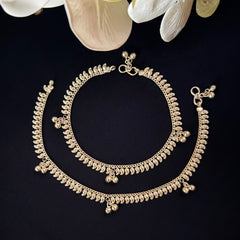 Silver Leaf Charm Anklets