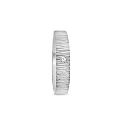 Platinum Textured Diamond Band