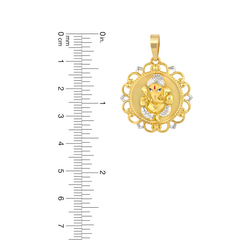 22K Gold Lord Ganesha Pendant with Ornate Frame