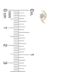 18K Gold Floral Crescent Diamond Nose Pin