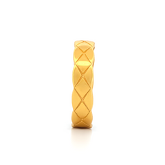 22K Gold Diamond-Cut Pattern Band Ring
