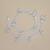 Silver Multicolor Gungroo Anklets