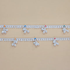 Silver Multicolor Gungroo Anklets