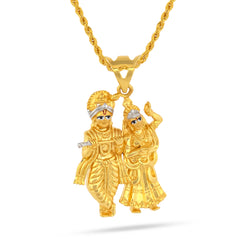 22K Gold Eternal Love Radha Krishna Pendant