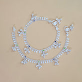 Silver Multicolor Gungroo Anklets