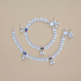 Silver Ying Yang Gungroo Anklets