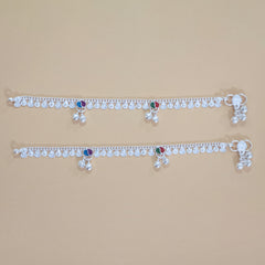 Silver Kids Ying Yang Gungroo Anklets