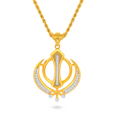 22K Gold Divine Khanda Pendant
